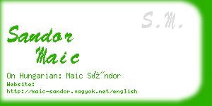 sandor maic business card